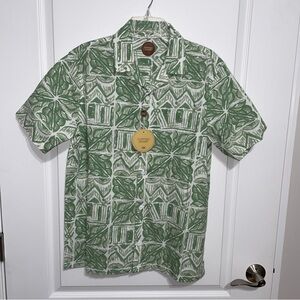 NWT Common People Men’s Mezzo Seersucker  Shirt Green Siz Large 100% Cotton $162